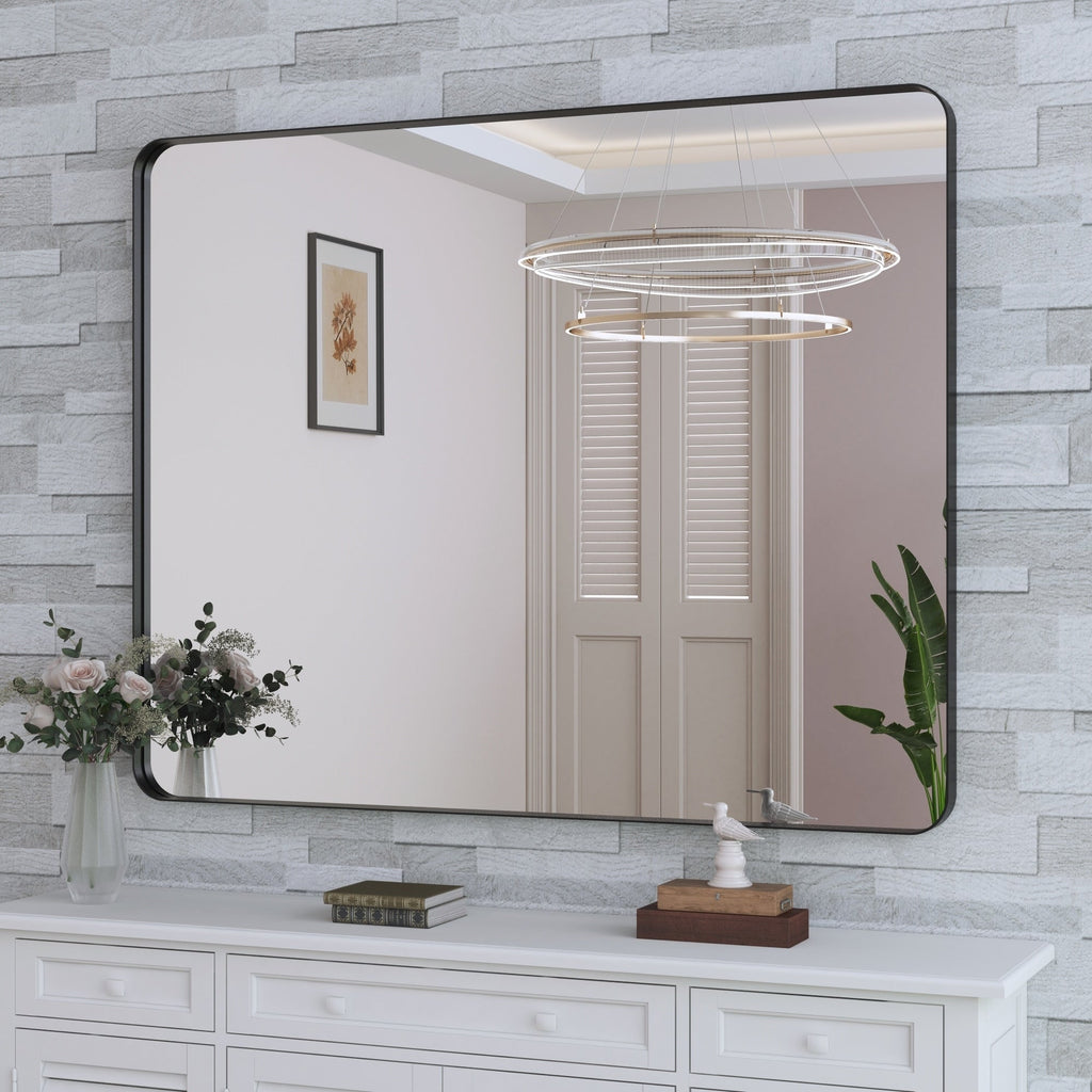 Miroir de salle de bain mural encadré