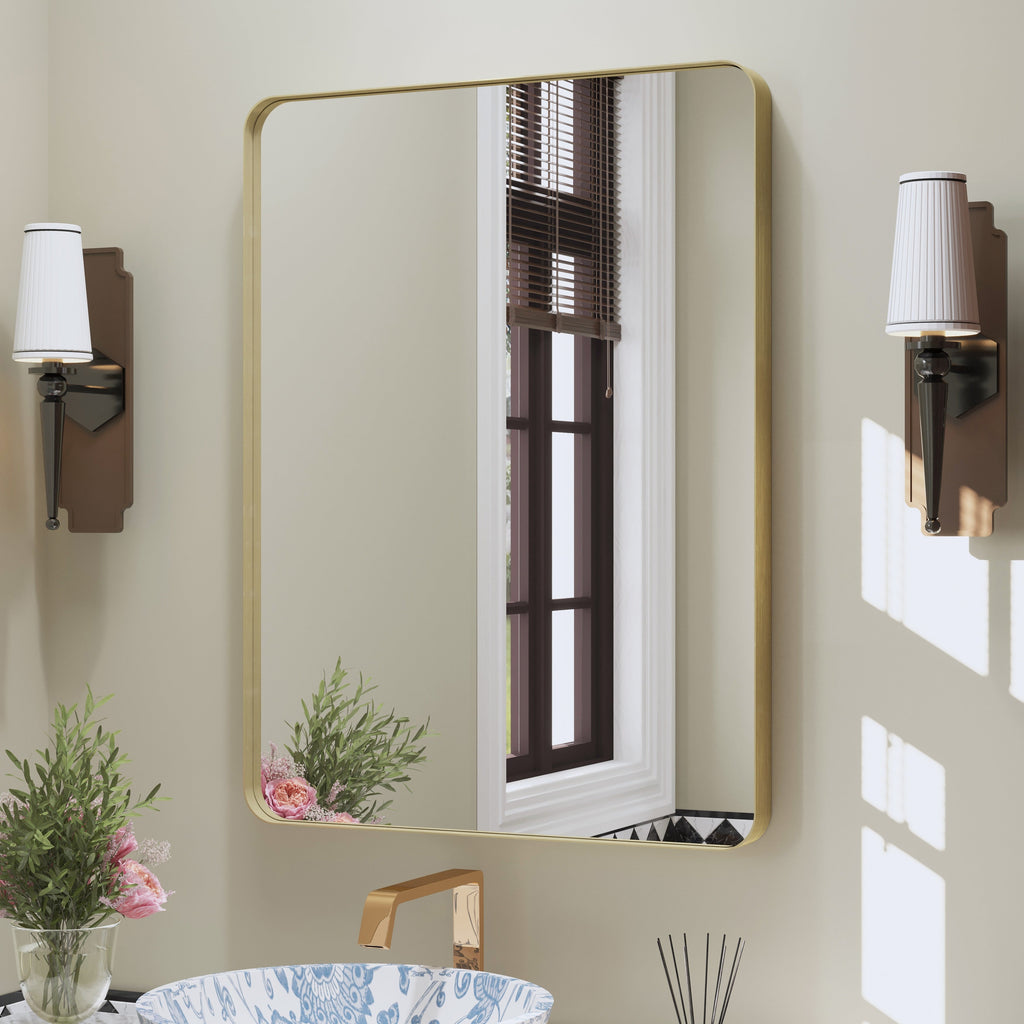 Miroir de salle de bain mural encadré
