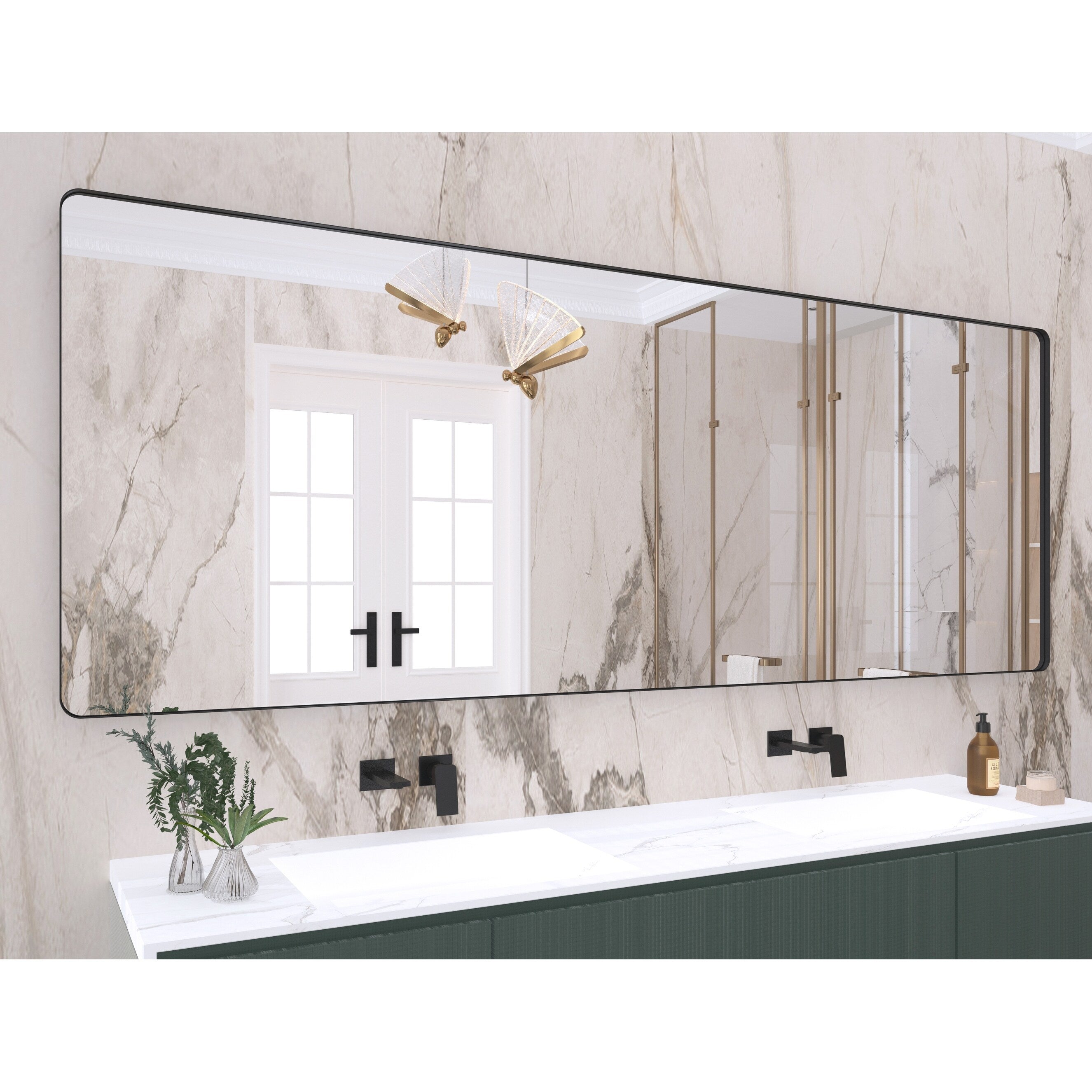 Miroir de salle de bain mural encadré