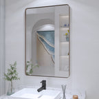 Miroir de salle de bain mural encadré