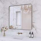 Miroir de salle de bain mural encadré