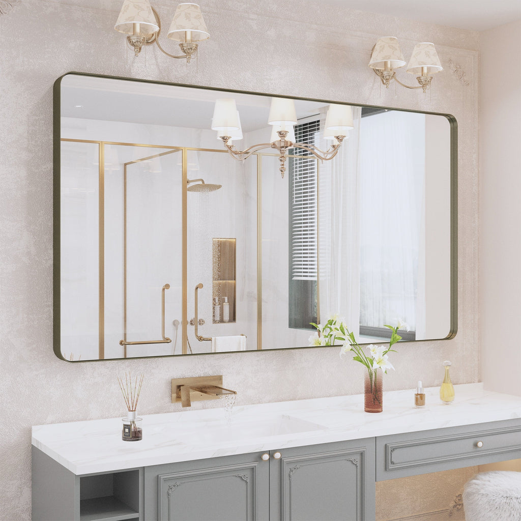 Miroir de salle de bain mural encadré