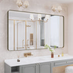 Miroir de salle de bain mural encadré