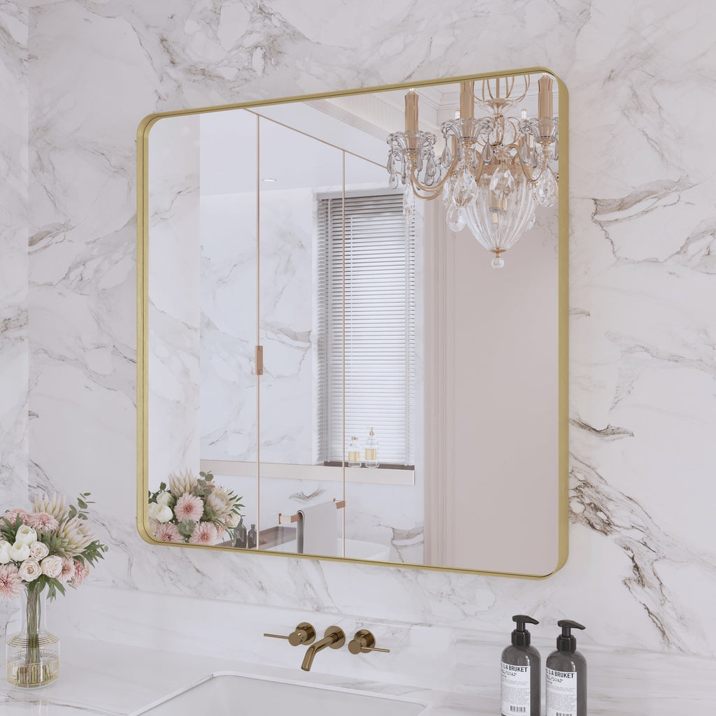 Miroir de salle de bain mural encadré