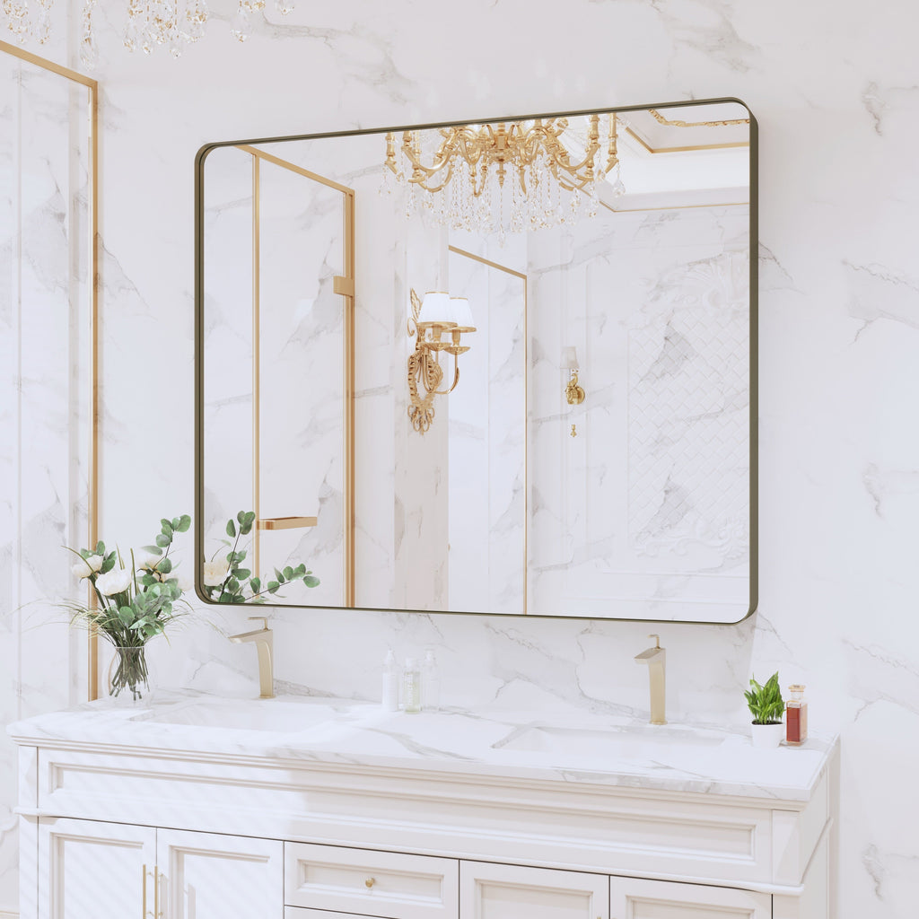Miroir de salle de bain mural encadré