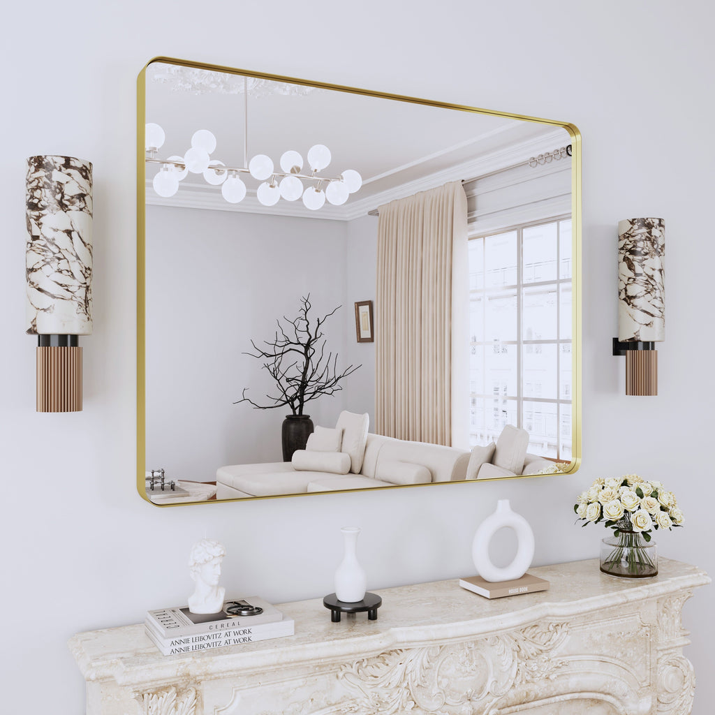Miroir de salle de bain mural encadré