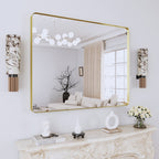 Miroir de salle de bain mural encadré