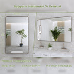 Miroir de salle de bain mural encadré