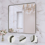 Miroir de salle de bain mural encadré