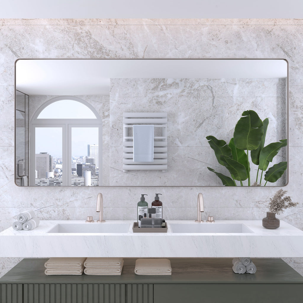 Miroir de salle de bain mural encadré
