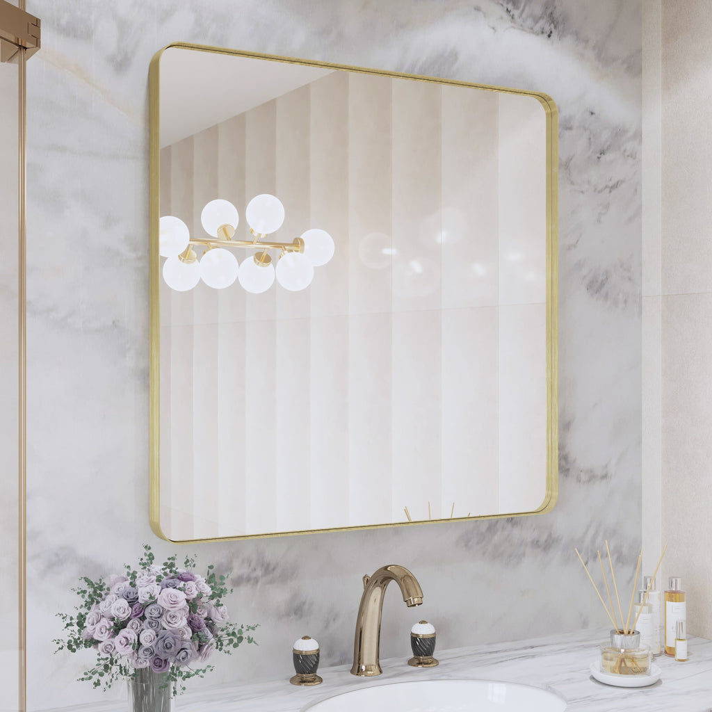 Miroir de salle de bain mural encadré