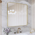 Miroir de salle de bain mural encadré