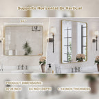 Miroir de salle de bain mural encadré