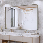 Miroir de salle de bain mural encadré