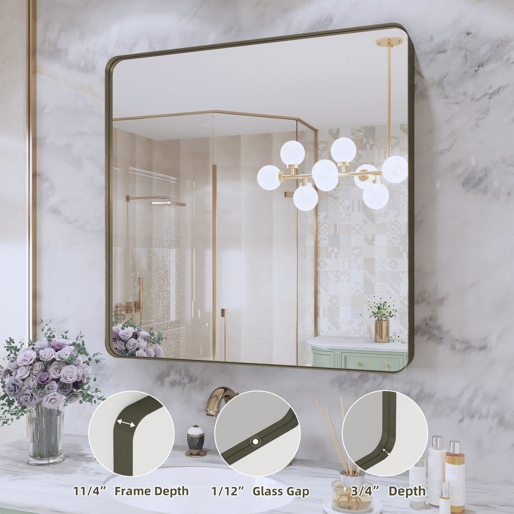 Miroir de salle de bain mural encadré