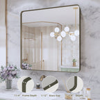 Miroir de salle de bain mural encadré