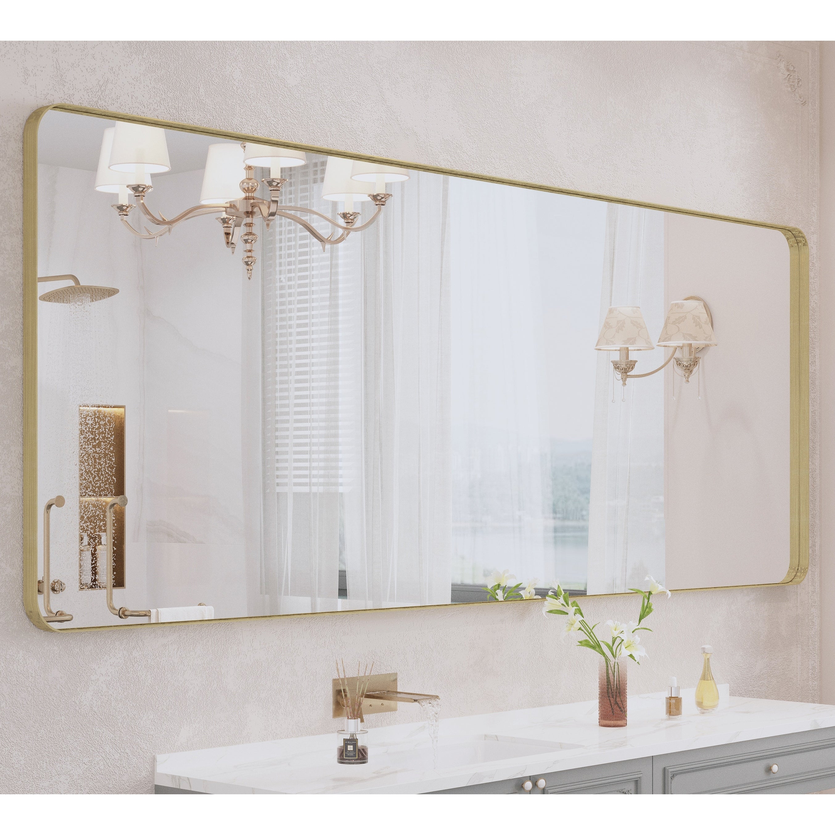 Miroir de salle de bain mural encadré