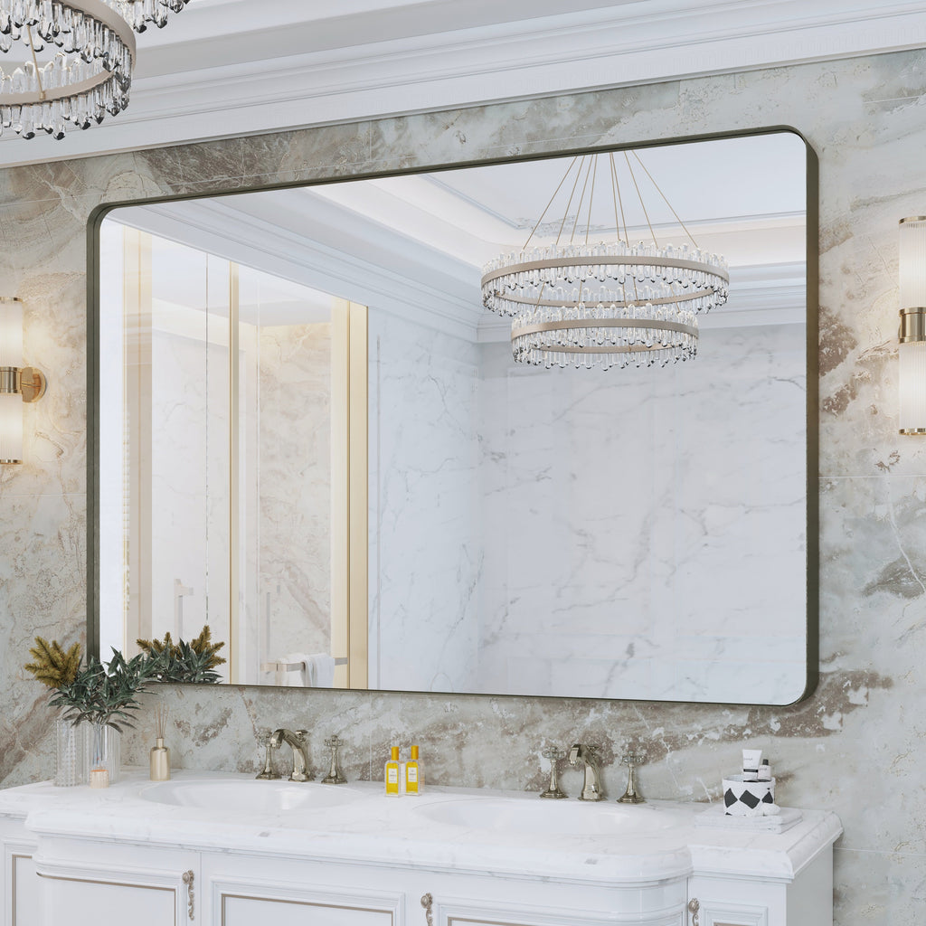 Miroir de salle de bain mural encadré