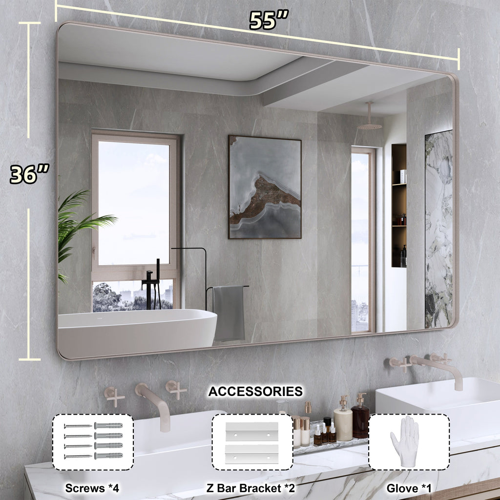 Miroir de salle de bain mural encadré