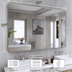 Miroir de salle de bain mural encadré