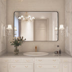 Miroir de salle de bain mural encadré
