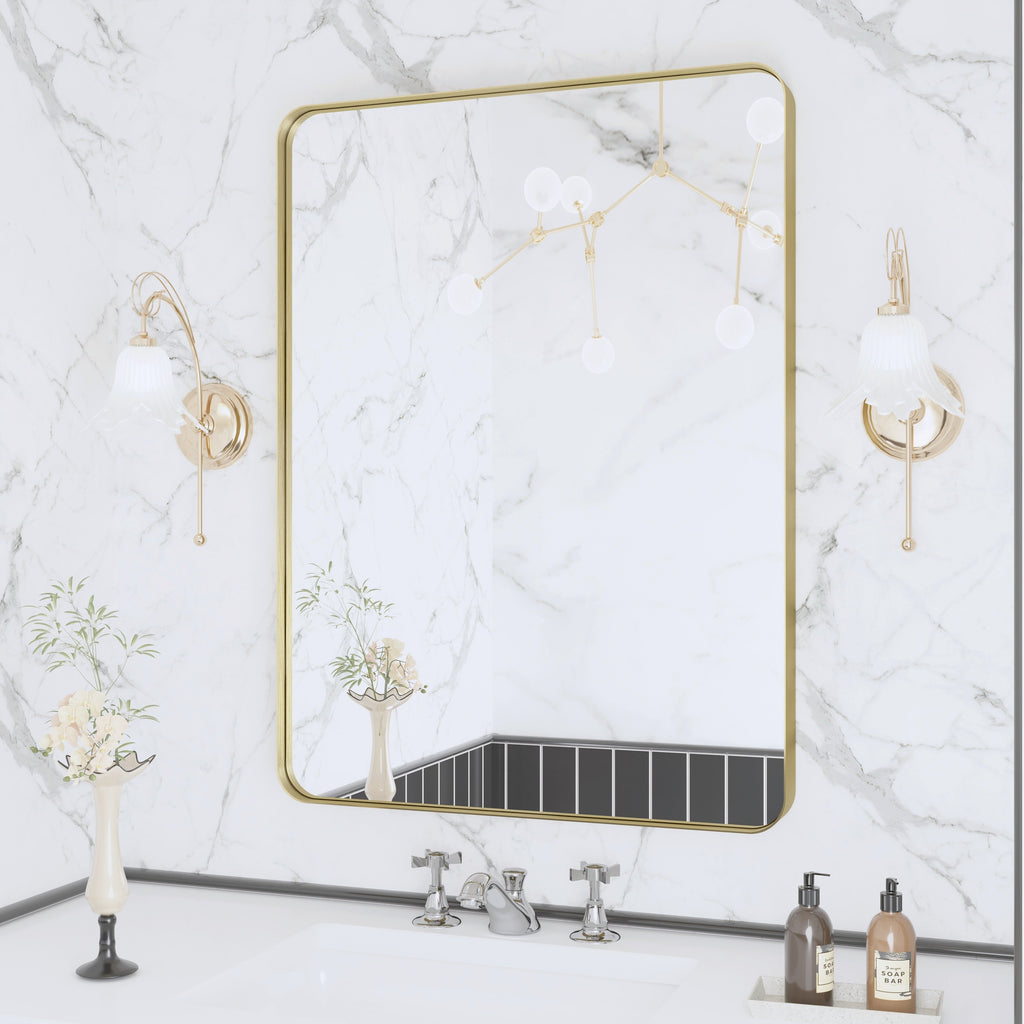 Miroir de salle de bain mural encadré