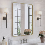 Miroir de salle de bain mural encadré