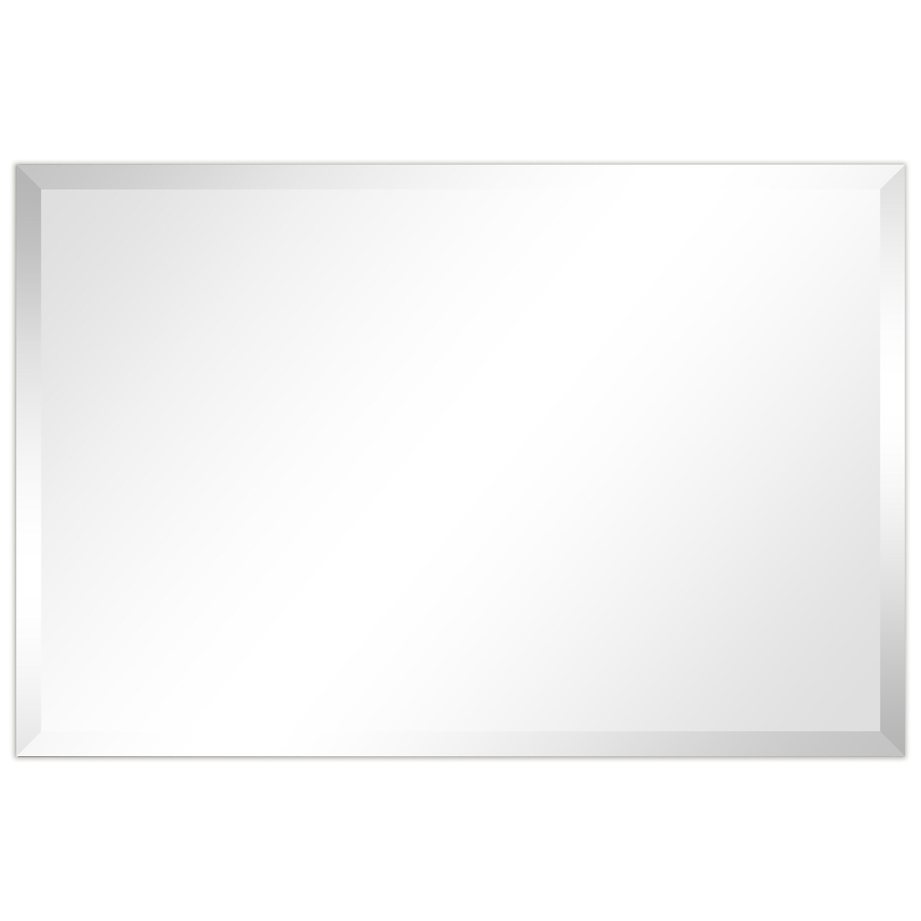 Miroir mural biseauté sans cadre à prisme - Carré/Rectangulaire - Transparent