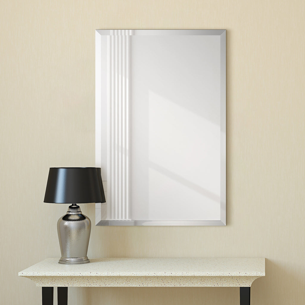 Miroir mural biseauté sans cadre à prisme - Carré/Rectangulaire - Transparent
