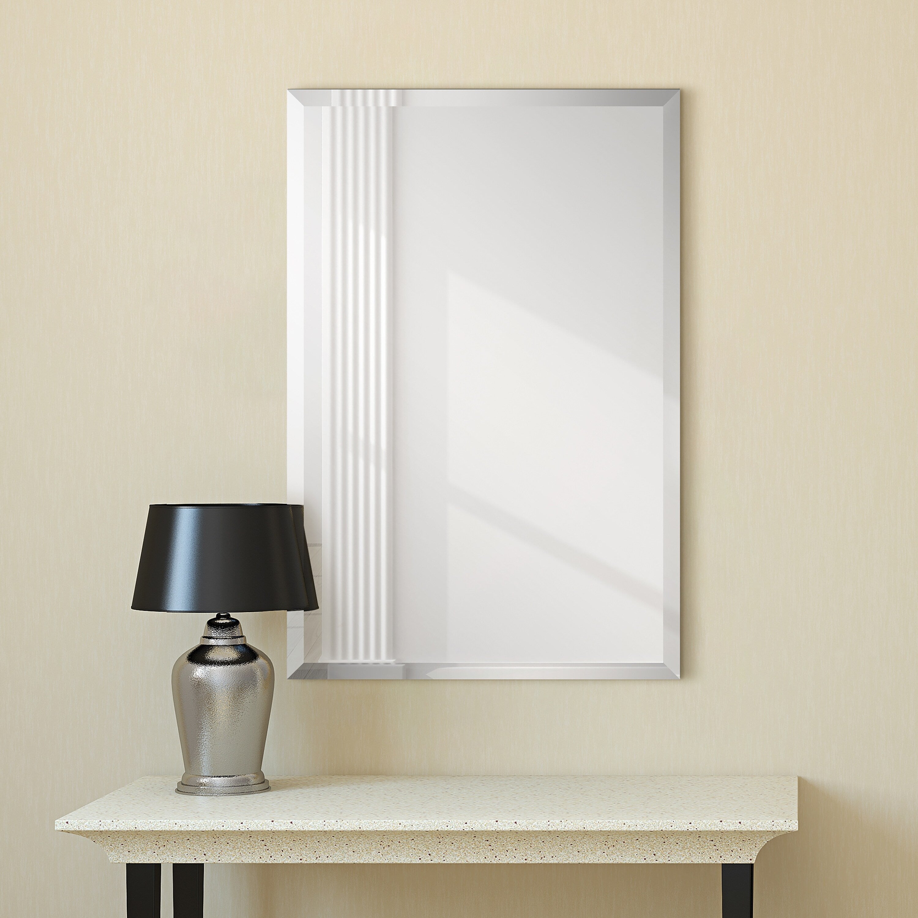 Miroir mural biseauté sans cadre à prisme - Carré/Rectangulaire - Transparent