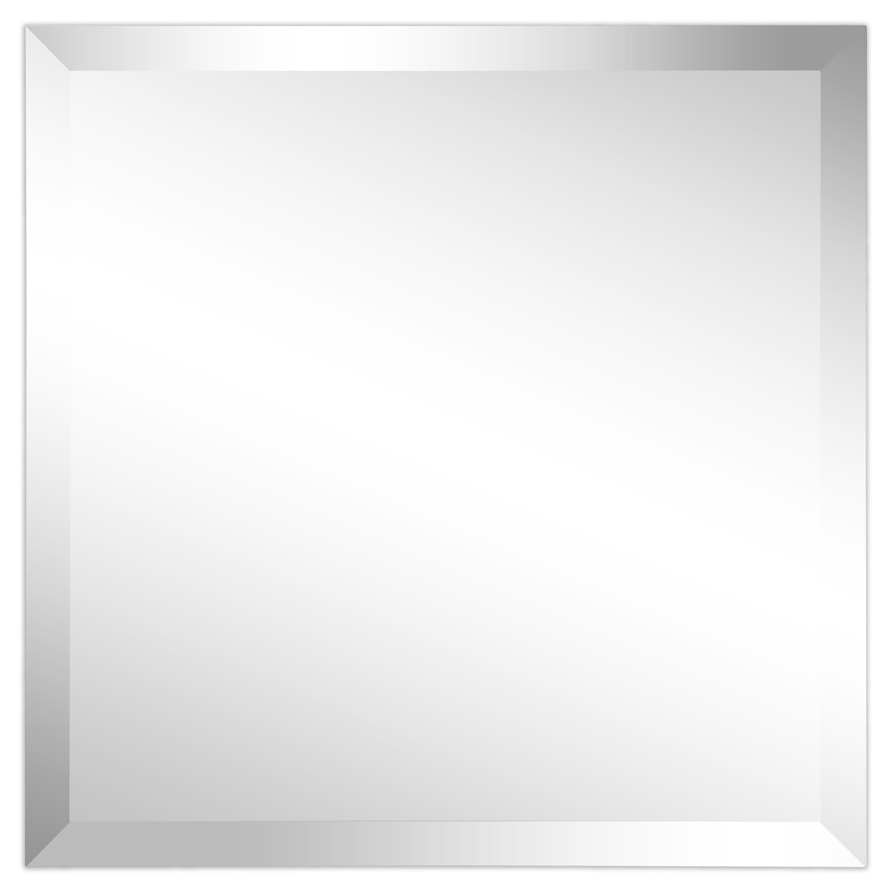 Miroir mural biseauté sans cadre à prisme - Carré/Rectangulaire - Transparent