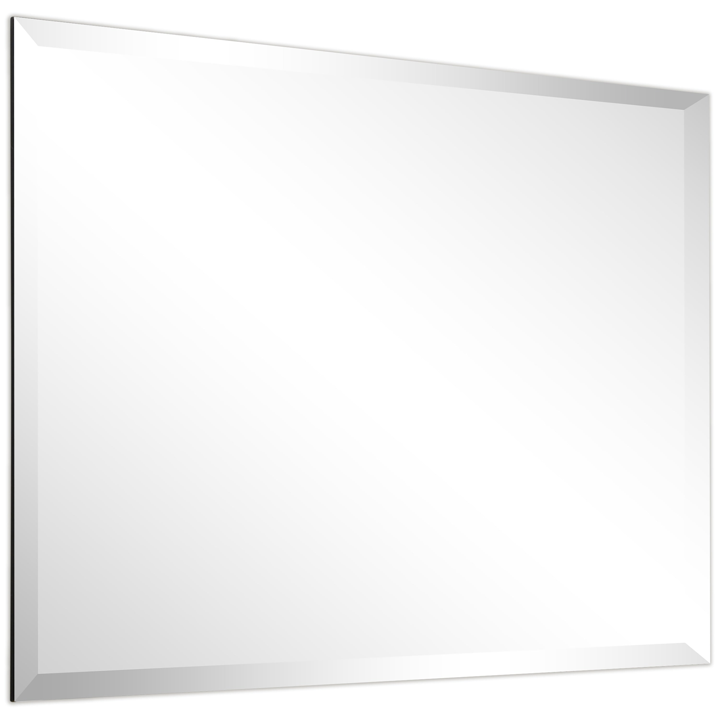 Miroir mural biseauté sans cadre à prisme - Carré/Rectangulaire - Transparent