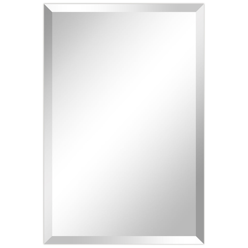 Miroir mural biseauté sans cadre à prisme - Carré/Rectangulaire - Transparent