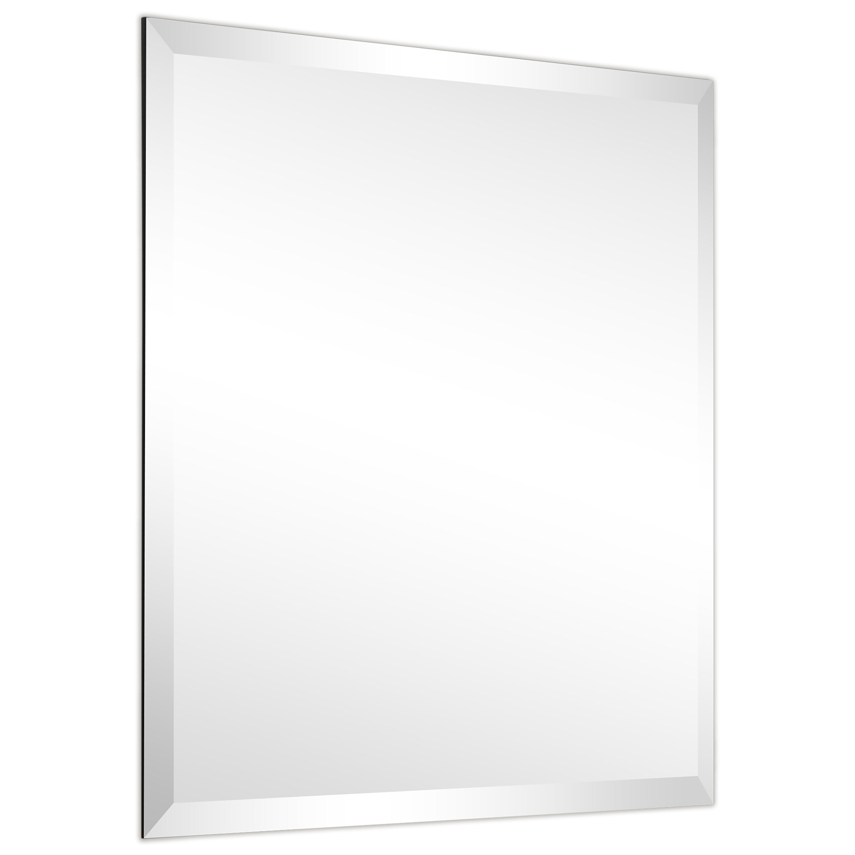 Miroir mural biseauté sans cadre à prisme - Carré/Rectangulaire - Transparent