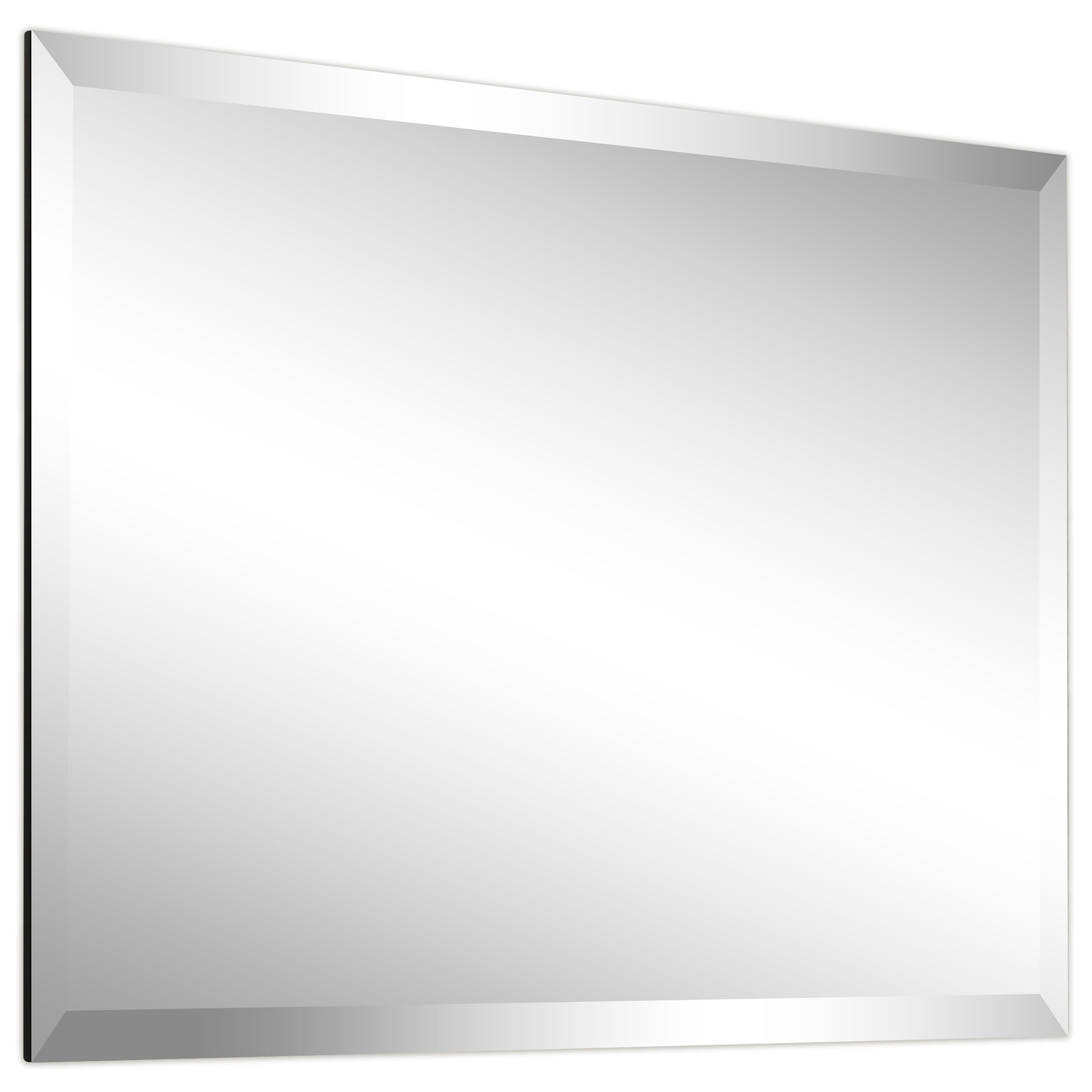 Miroir mural biseauté sans cadre à prisme - Carré/Rectangulaire - Transparent