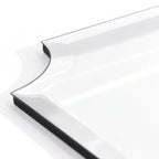 Miroir mural biseauté festonné rectangulaire sans cadre, pour salle de bain, coiffeuse et chambre à coucher, 1 bord biseauté - Transparent