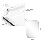 Miroir mural biseauté festonné rectangulaire sans cadre, pour salle de bain, coiffeuse et chambre à coucher, 1 bord biseauté - Transparent