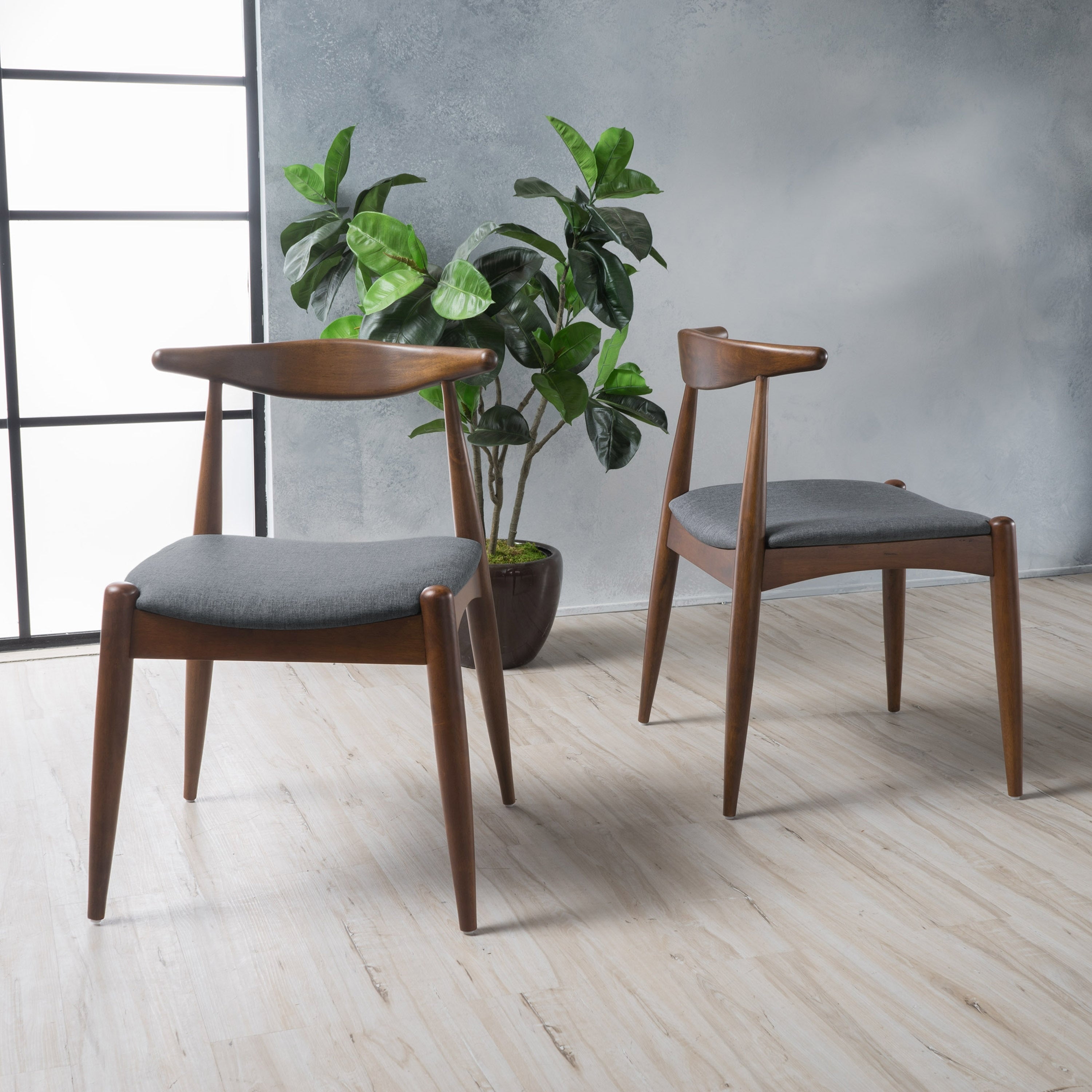 Chaises de salle à manger modernes du milieu du siècle Francie (lot de 2) par Christopher Knight Home - 20,50 l x 20,25 L x 29,75 H