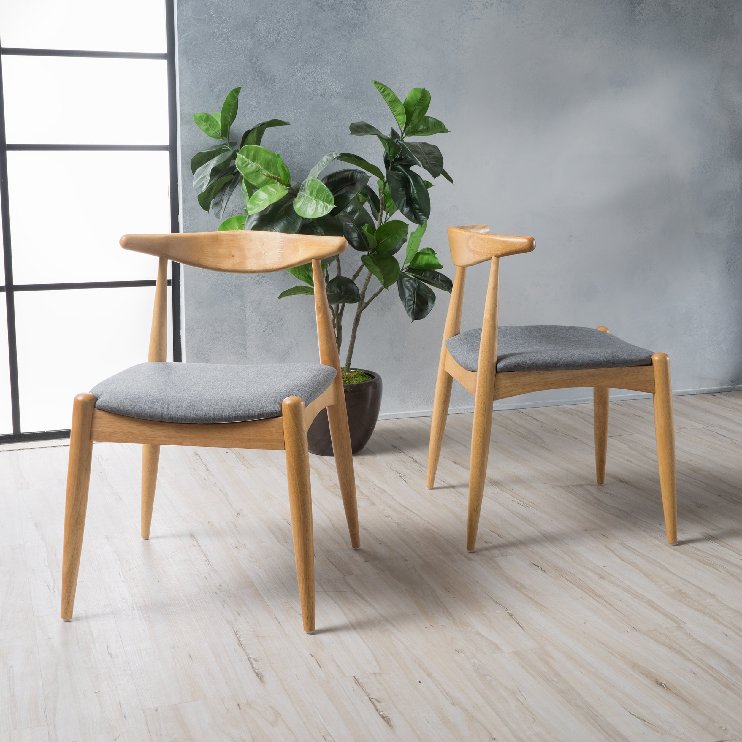 Chaises de salle à manger modernes du milieu du siècle Francie (lot de 2) par Christopher Knight Home - 20,50 l x 20,25 L x 29,75 H