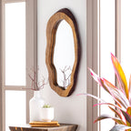 Miroir oblong en bois naturel Freja de Livabliss