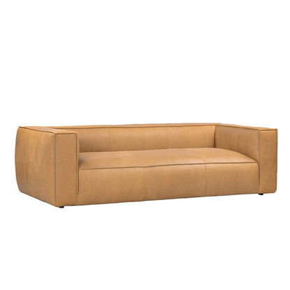 Canapé de salon UR en cuir aniline, canapé moderne en cuir véritable pour salon - 100 l x 43 P x 26,25 H