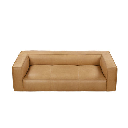 Canapé de salon UR en cuir aniline, canapé moderne en cuir véritable pour salon - 100 l x 43 P x 26,25 H