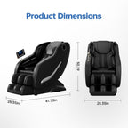 Fauteuil de massage complet, fauteuil inclinable à gravité zéro avec airbags, thermothérapie et haut-parleurs Hi-Fi, commande par écran tactile LCD