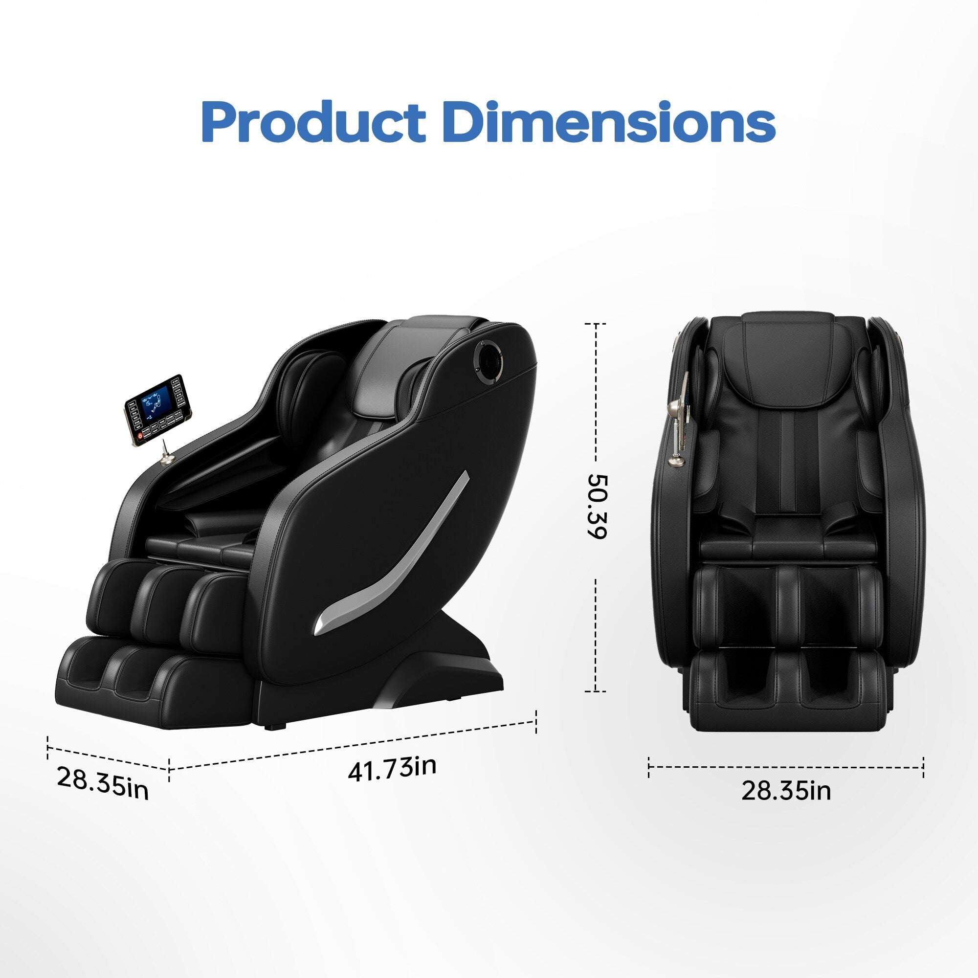 Fauteuil de massage complet, fauteuil inclinable à gravité zéro avec airbags, thermothérapie et haut-parleurs Hi-Fi, commande par écran tactile LCD