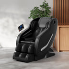 Fauteuil de massage complet, fauteuil inclinable à gravité zéro avec airbags, thermothérapie et haut-parleurs Hi-Fi, commande par écran tactile LCD
