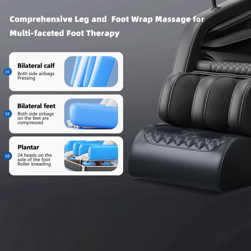Fauteuil de massage complet du corps, fauteuil inclinable à gravité zéro, massage par thermothérapie, système de massage à air et techniques de shiatsu et de pétrissage
