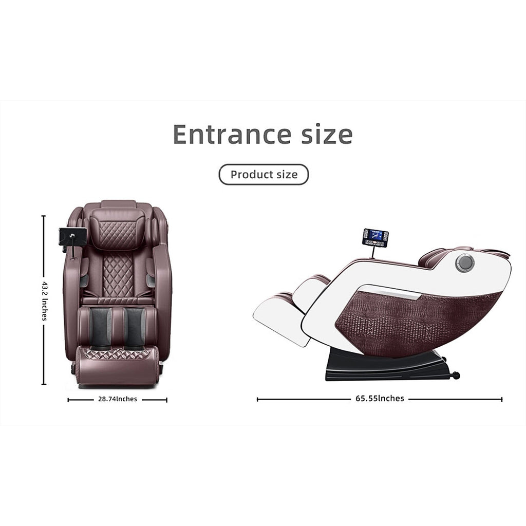 Fauteuil de massage complet du corps, fauteuil inclinable à gravité zéro, massage par thermothérapie, système de massage à air et techniques de shiatsu et de pétrissage