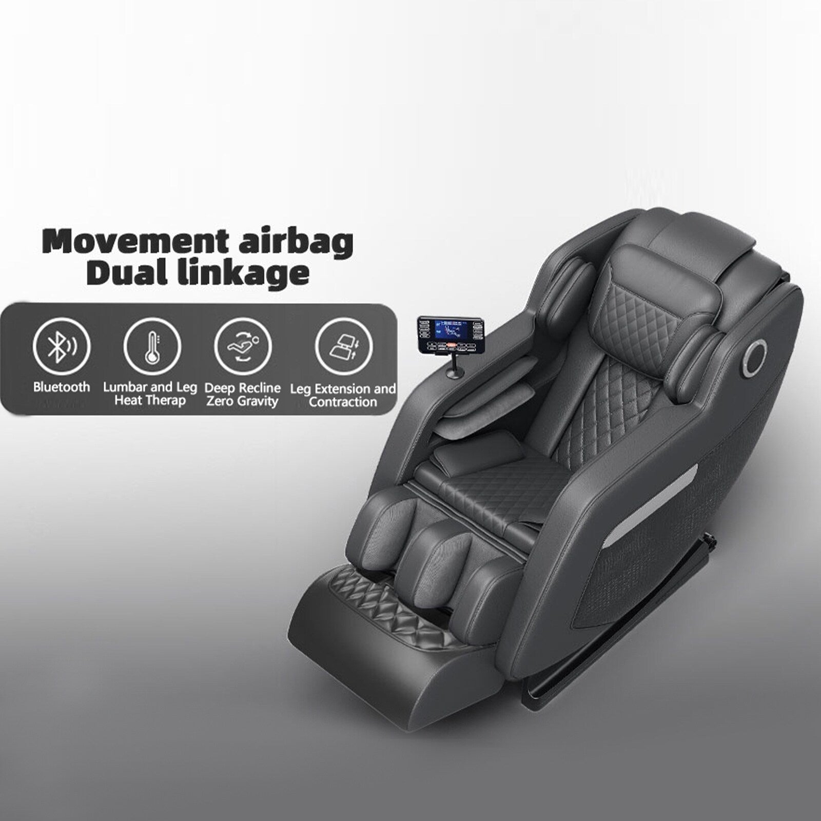 Fauteuil de massage complet du corps, fauteuil inclinable à gravité zéro, massage par thermothérapie, système de massage à air et techniques de shiatsu et de pétrissage