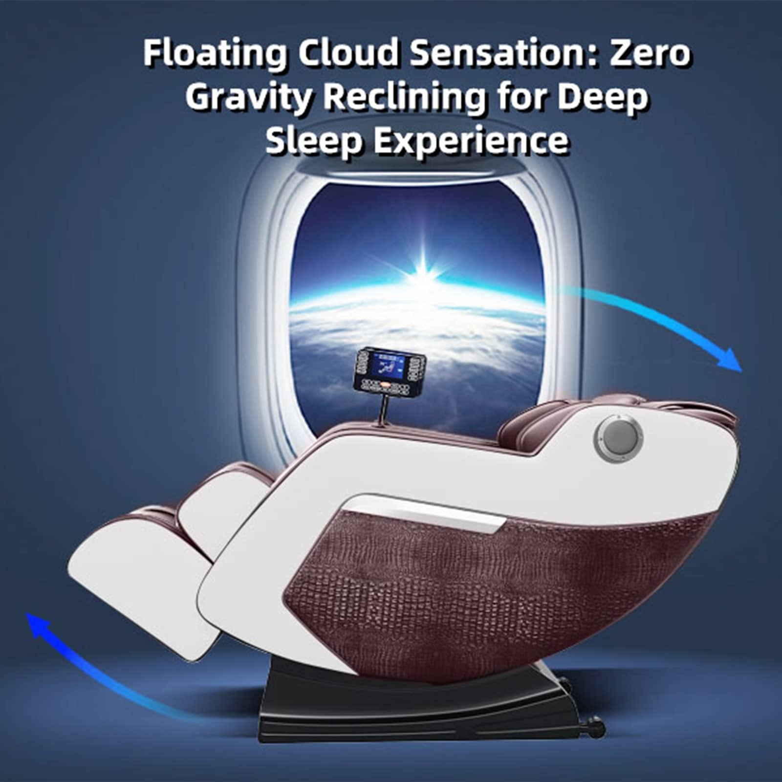 Fauteuil de massage complet du corps, fauteuil inclinable à gravité zéro, massage par thermothérapie, système de massage à air et techniques de shiatsu et de pétrissage
