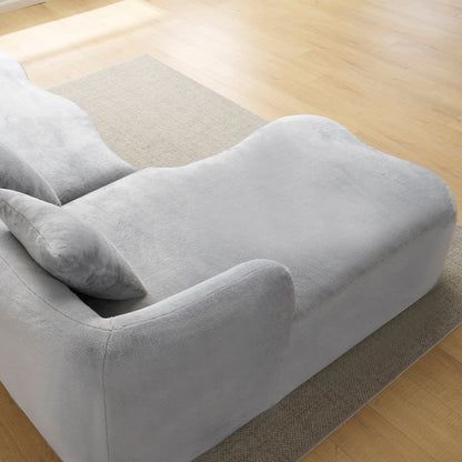 Canapé sectionnel en L à compression complète avec méridienne incurvée, canapé modulaire en chenille, canapé à compression